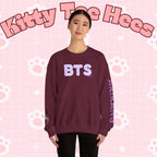 Lavender BTS Logo arirang crewneck sweatshirt featuring band logo and comeback print, K-pop concert sweater by Printify.