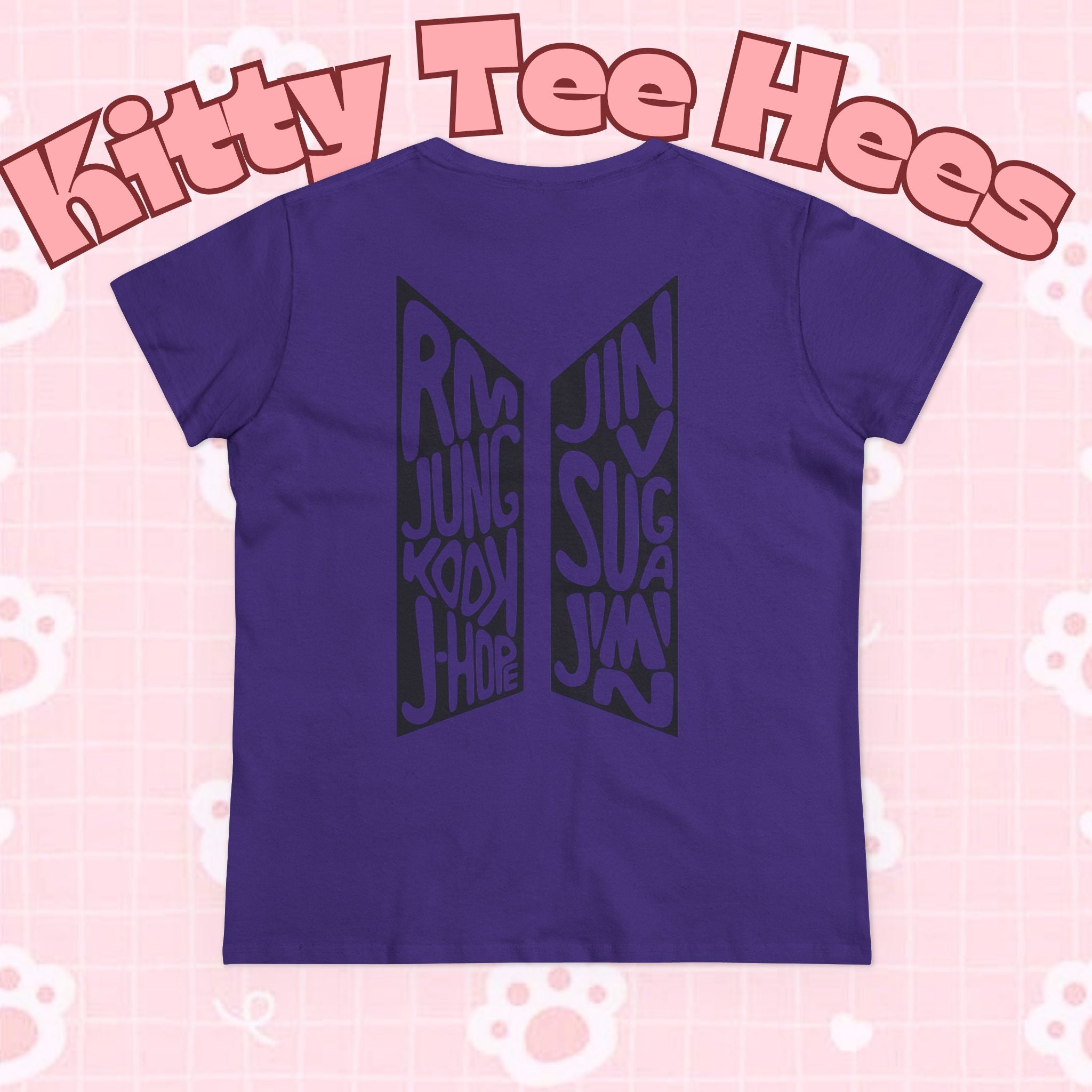 BTS ARIRANG graphic T-shirt featuring BTS logo and member names in colorful print, casual style for fans and music lovers