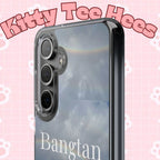 Clear impact-resistant phone case featuring cute Bangtan Boys K-pop design, compatible with smartphones.