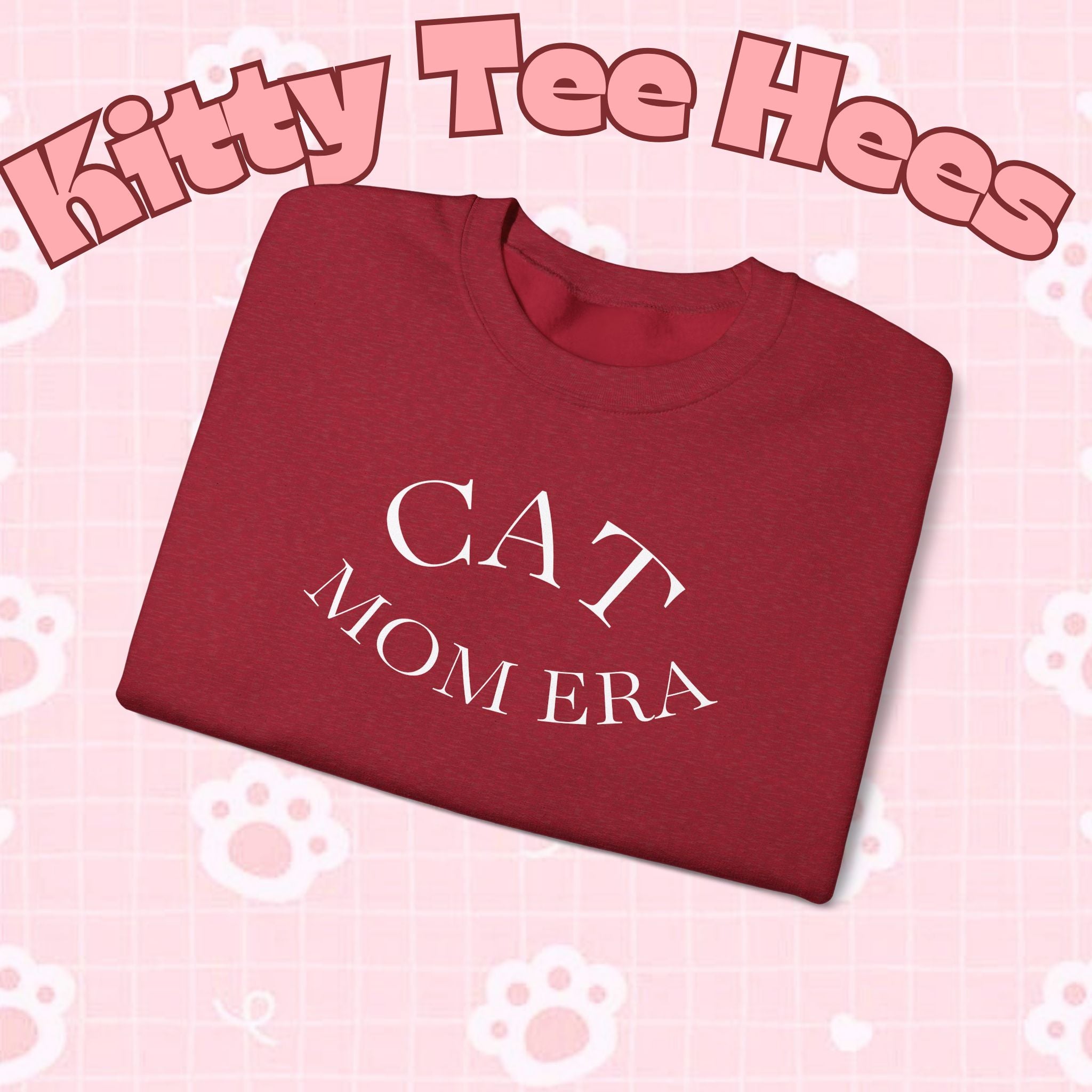 Cozy cat mom sweatshirt with cute animal print, perfect for feline lovers and pet owners, by Printify.