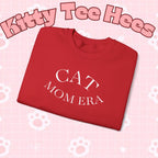 Cozy Cat Mom sweatshirt with cute animal print, perfect for pet lovers and feline parents, made by Printify.
