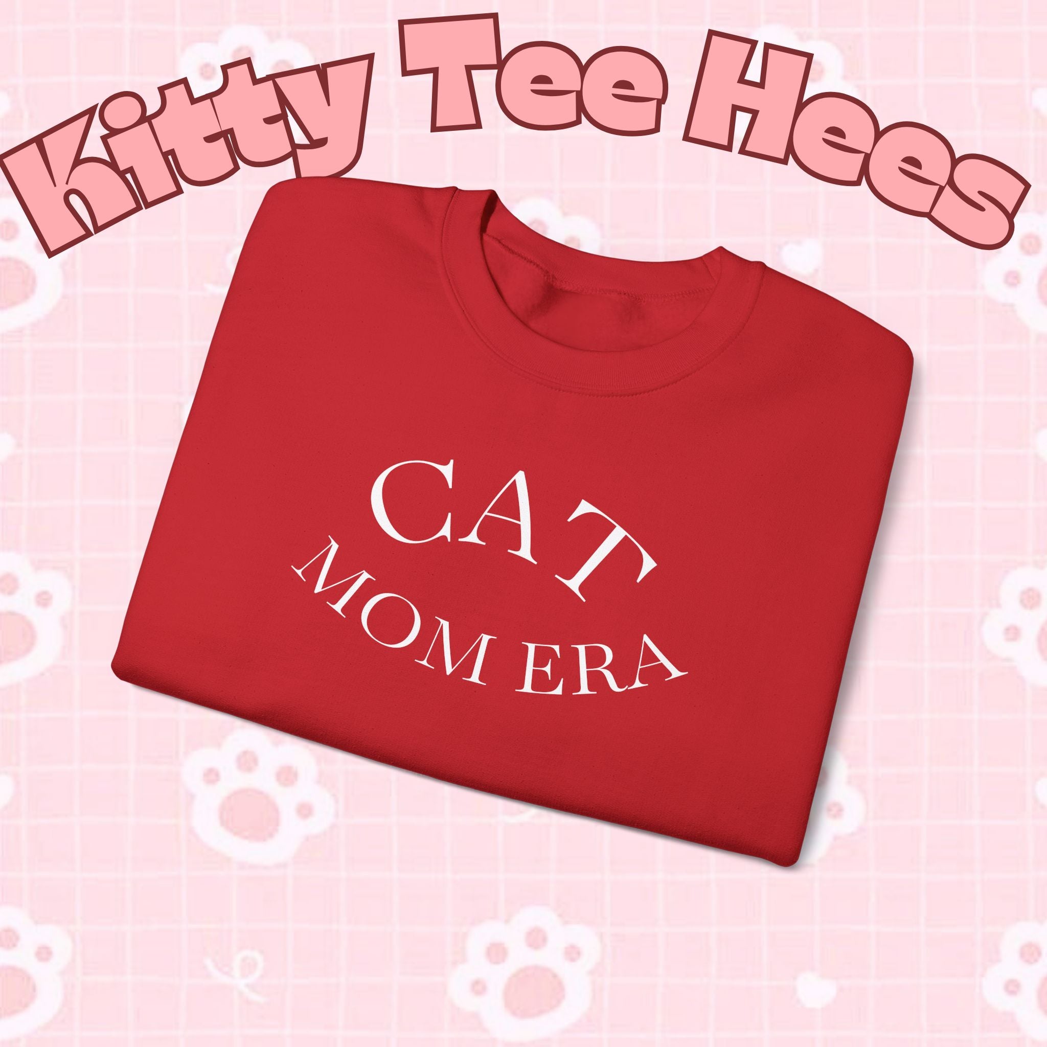 Cozy Cat Mom sweatshirt with cute animal print, perfect for pet lovers and feline parents, made by Printify.