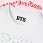 Printify BTS classic T-Shirt featuring a simple outline logo of Bangtan Boys, casual K-Pop band shirt for fans.