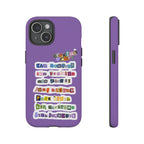 BTS member names phone case featuring Jungkook, Jimin, and RM for iPhone 17, tough protective case by Printify