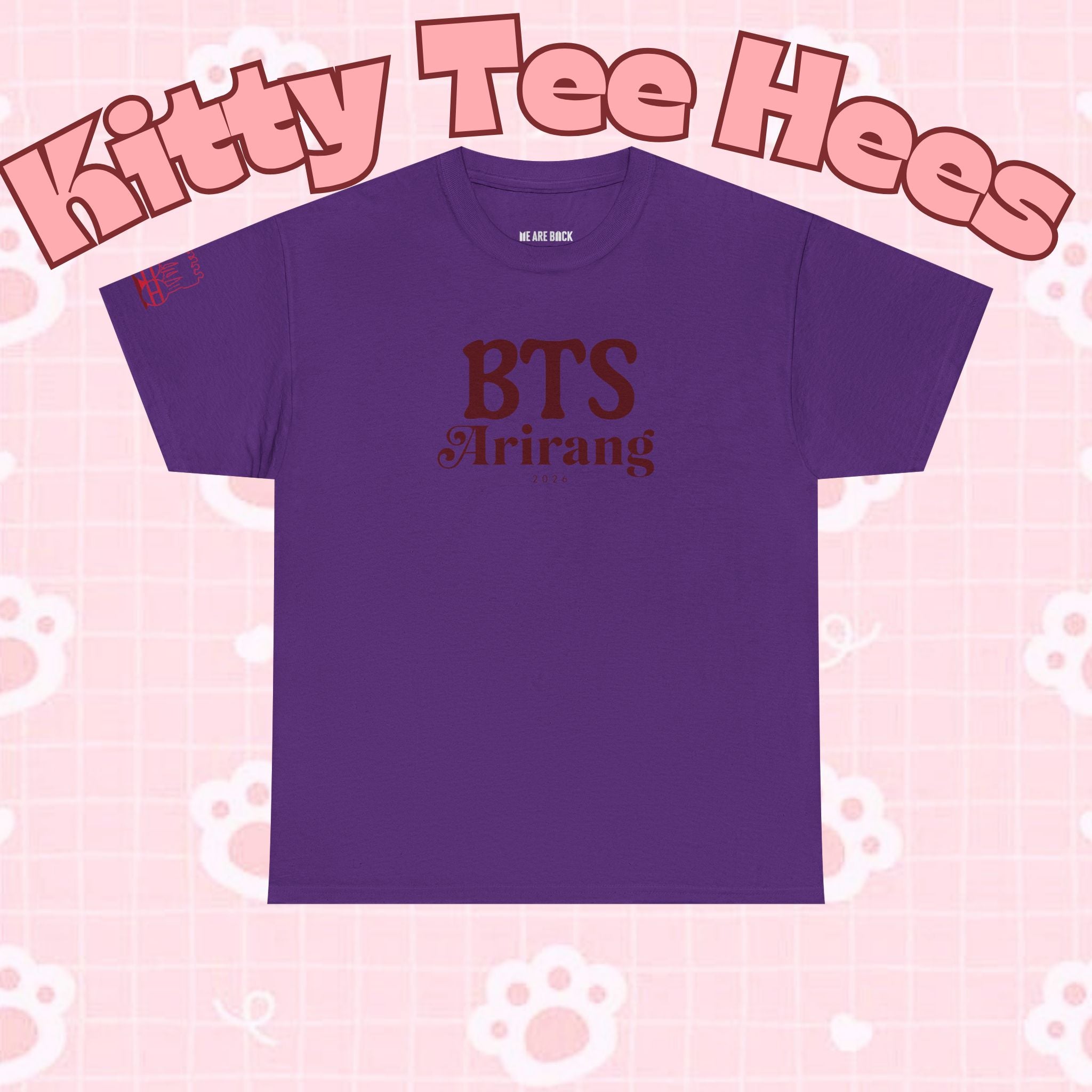 BTS Arirang T-Shirt featuring Hangul design, BTS 2026 comeback shirt, perfect for Bangtan concert fans, by Printify