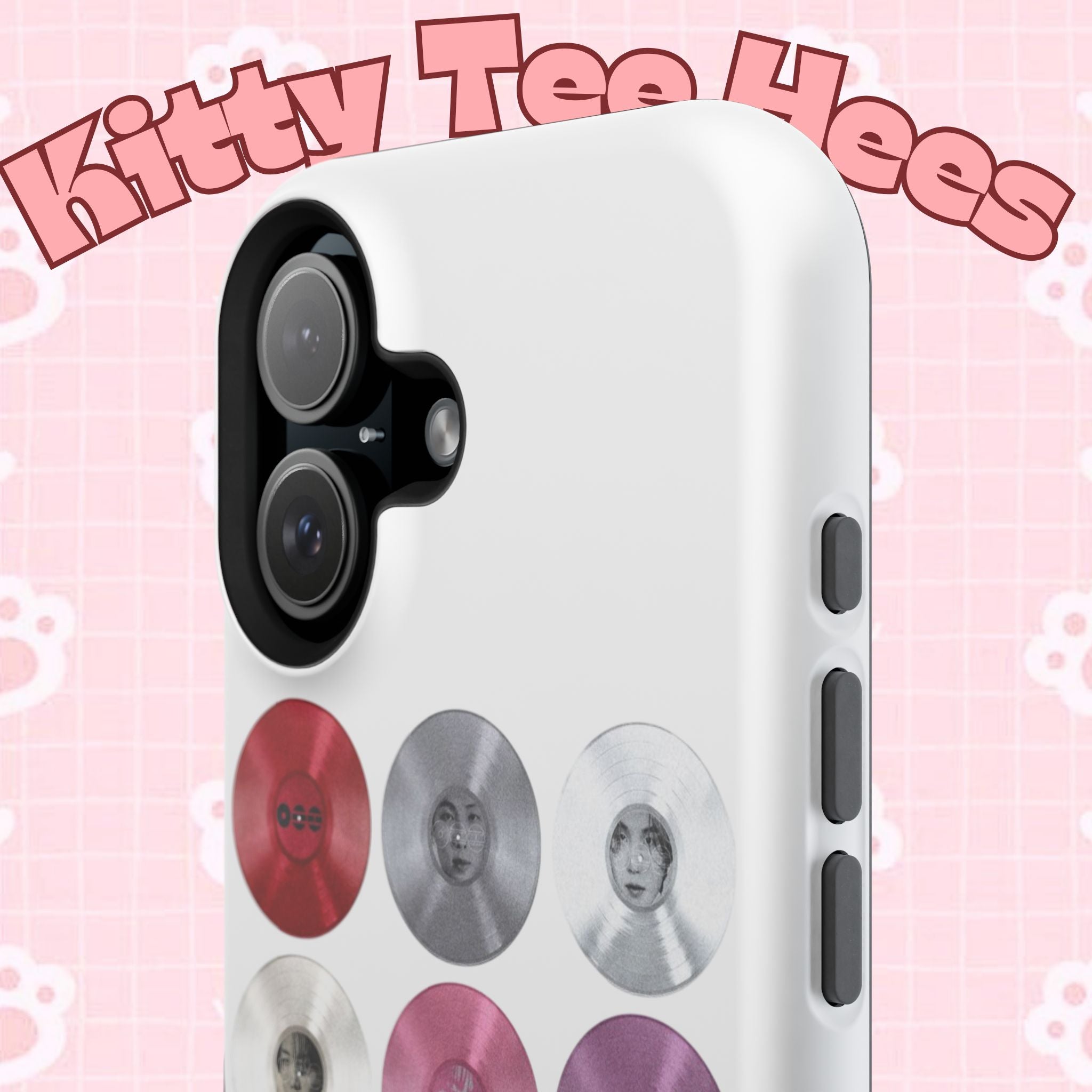 Printify BTS Arirang vinyl record grid phone case featuring impact-resistant design with BTS fan merchandise artwork.