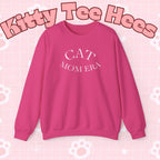 Cozy cat mom sweatshirt with cute animal print for feline lovers, featuring a warm, comfortable design for pet owners.