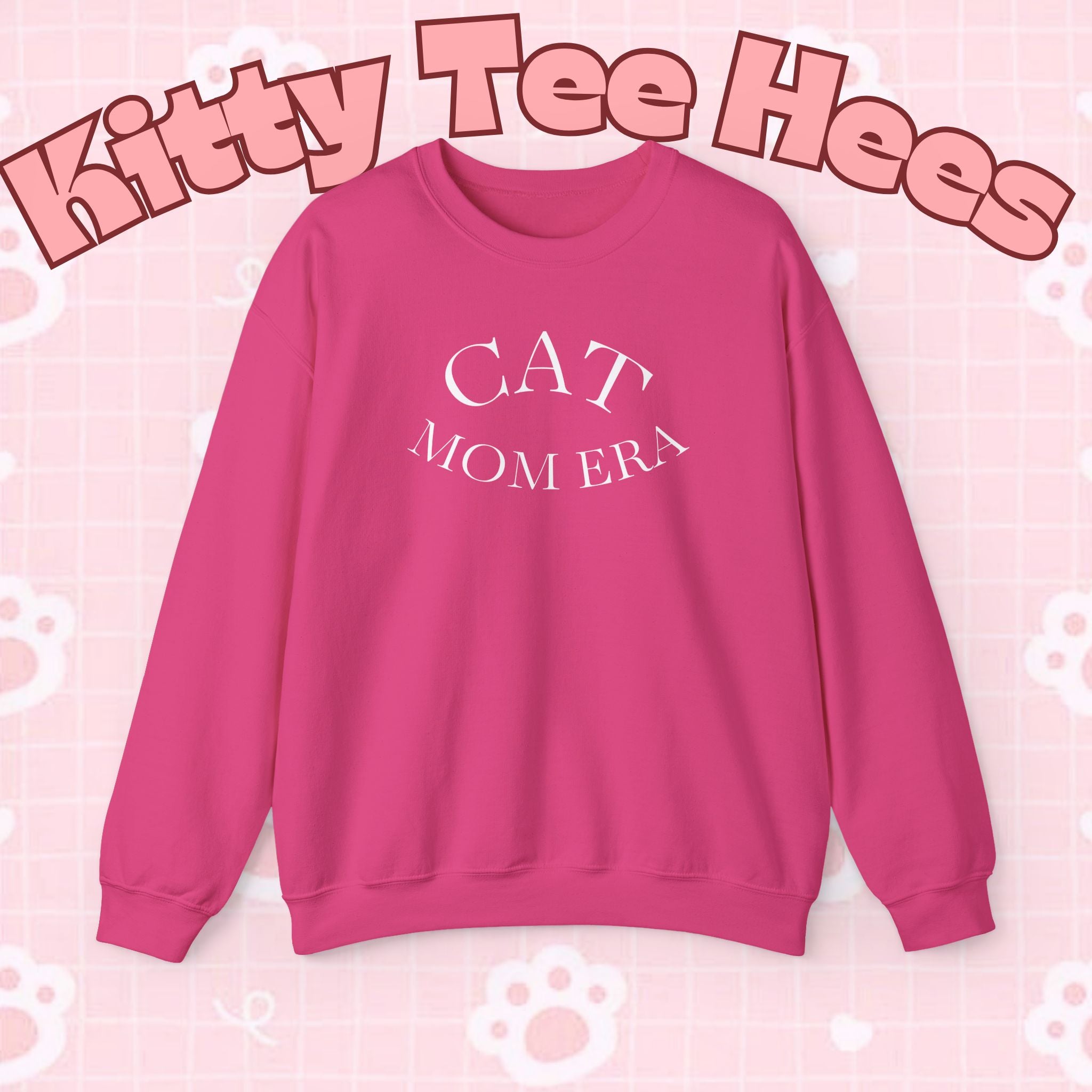 Cozy cat mom sweatshirt with cute animal print for feline lovers, featuring a warm, comfortable design for pet owners.