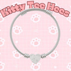 Pet Paw Engraved Name Heart Cuff Bracelet - Kitty TeeHees
