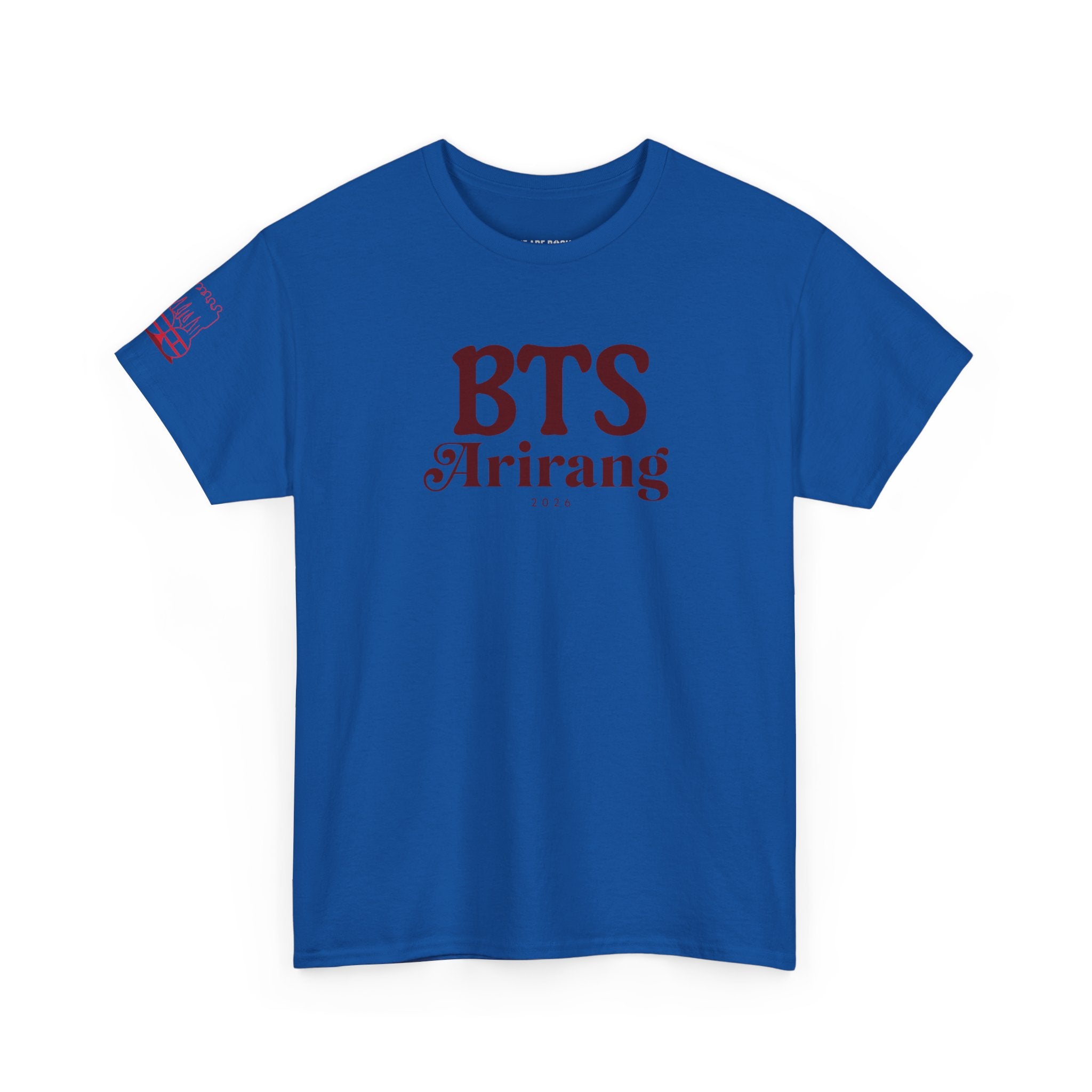 BTS Arirang T-Shirt by Printify featuring Korean Hangul design, perfect for BTS world tour and concert fans.