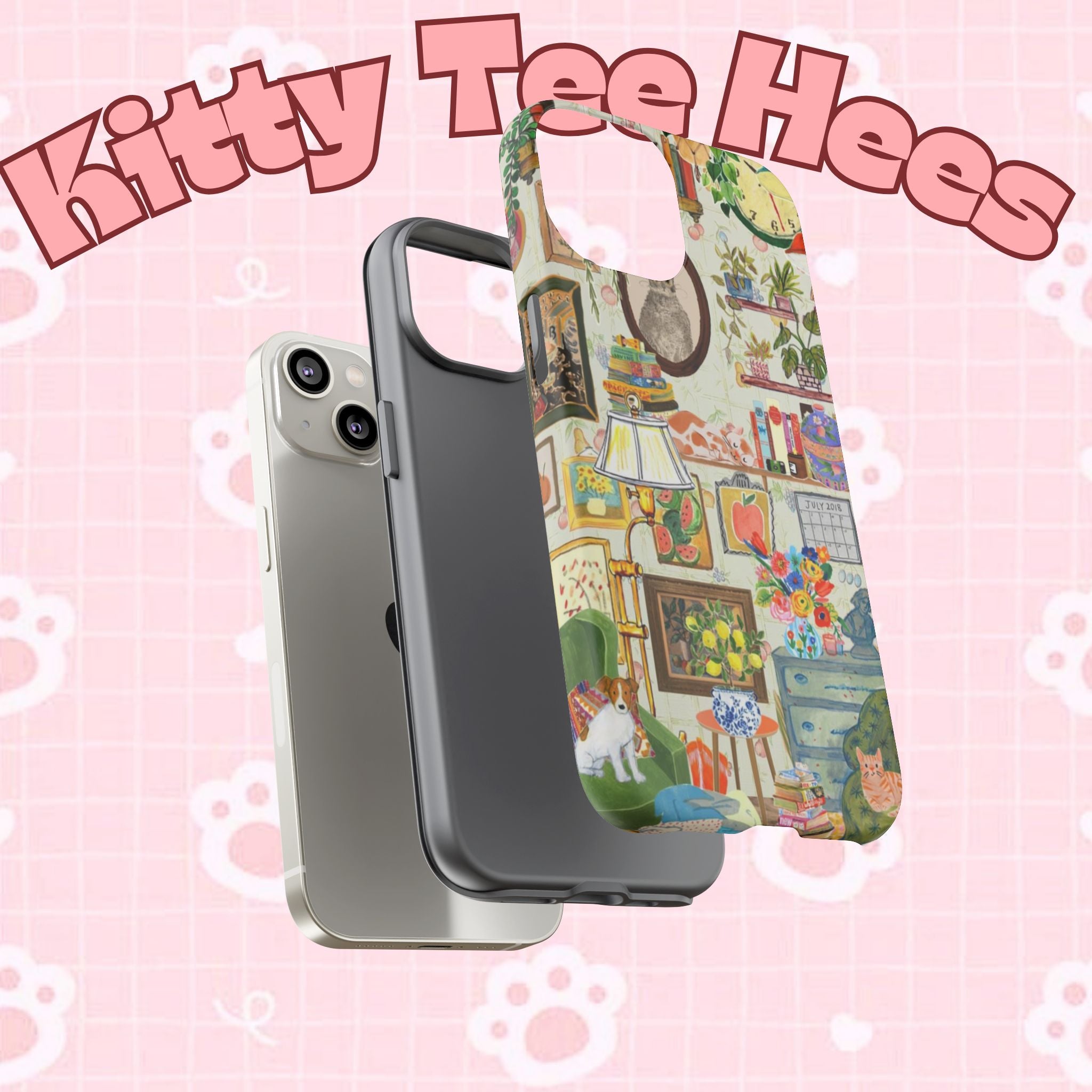Cute cat portrait phone case for iPhone 17 by Printify, featuring a cozy, stylish design with a framed pet image.