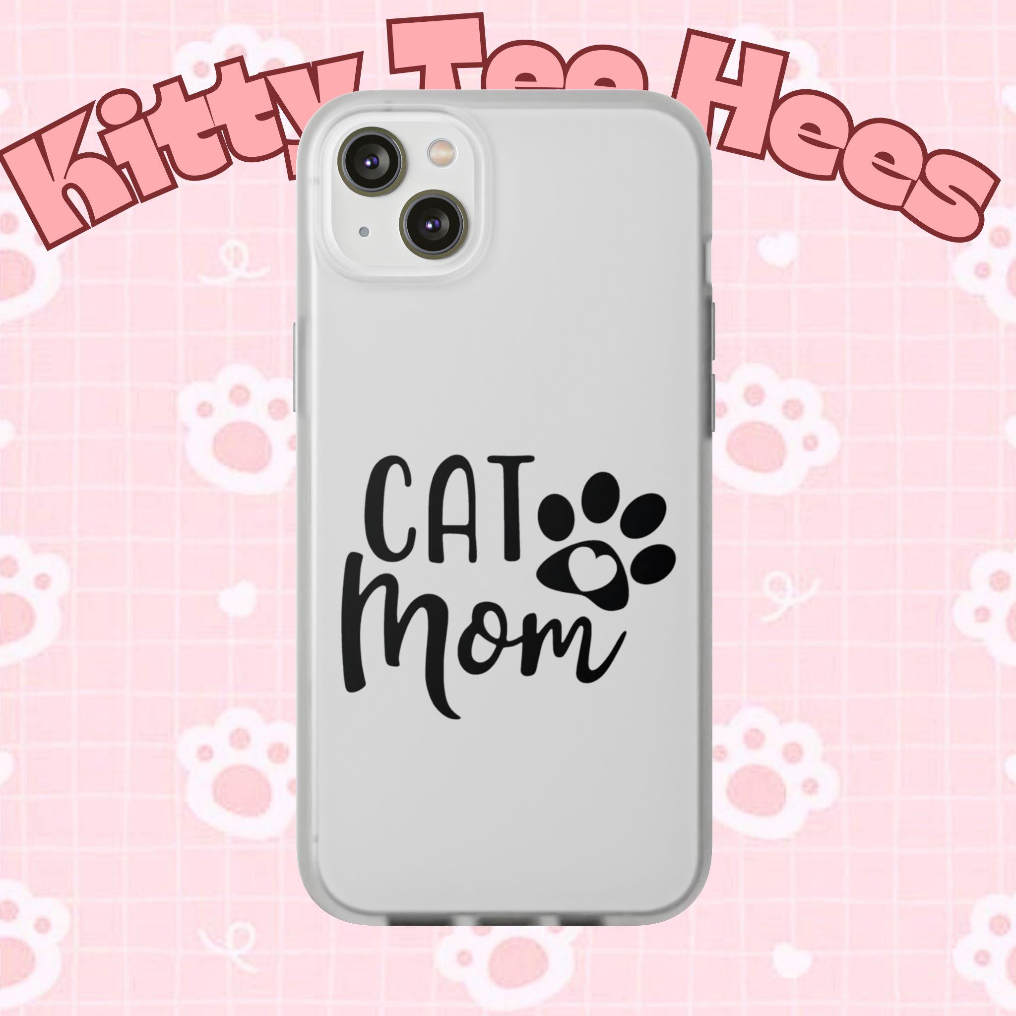 Copy of Cat Mom Flexi Phone Case, Cute Pet Lover Gift, Custom Cat Parent Accessory, Stylish Phone Cover, Cat Lover Merchandise - Kitty TeeHees