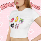 Meme Cat Baby Tee, Organic Cotton Slim Fit Summer Top - Kitty TeeHees