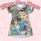 Blue Koi T-Shirt Dress, Maximalist Fashion - Kitty TeeHees