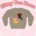 Cats in Love Crewneck Sweatshirt, cat perspn hoodie, Cozy Cat Lover Fashion, catlady sweater - Kitty TeeHees