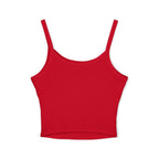 Cute cat-themed tank top for women, with spaghetti straps, perfect for summer wear and cat lovers.