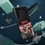 K-Pop BTS Bangtan phone case with fanmade design featuring band members, impact-resistant Printify phone cover for fans.