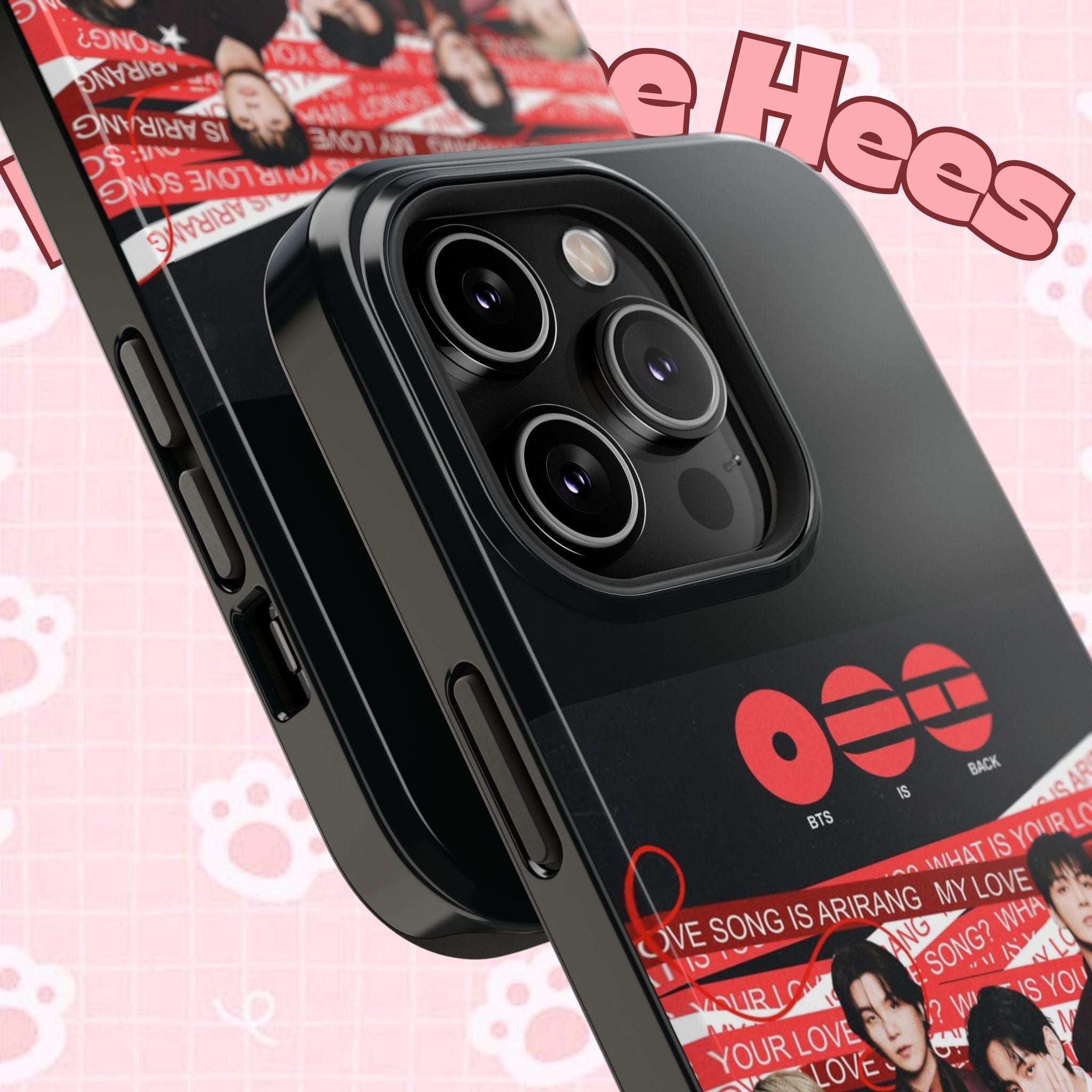 Impact-resistant BTS Arirang phone case by Printify featuring Bangtan concert photo, compatible with various phone models.