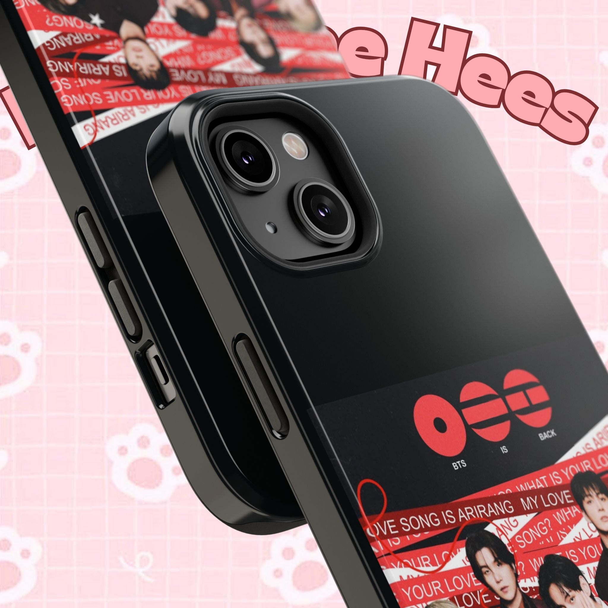 Custom BTS Arirang phone case featuring Bangtan concert photo, impact-resistant design, fits smartphones, stylish K-pop band accessory