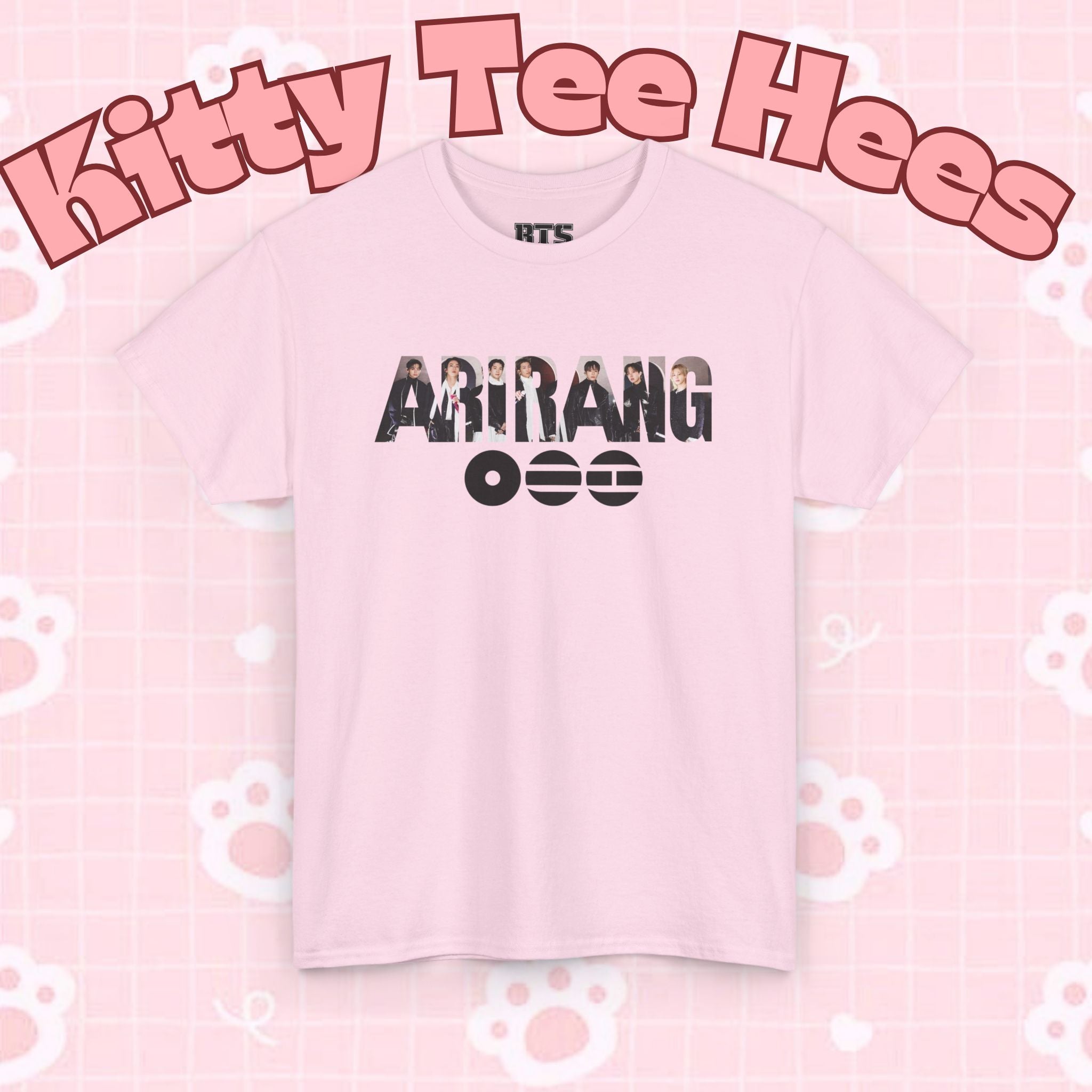 K-Pop inspired BTS concert T-shirt featuring Bangtan graphic design, casual fit, black fabric, and bold BTS logo.
