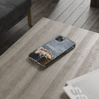 Clear impact-resistant phone case featuring cute Bangtan BTS K-pop design for smartphones.