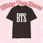 BTS classic T-shirt by Printify featuring a simple outline design of Bangtan Boys, casual K-Pop band tee for fans
