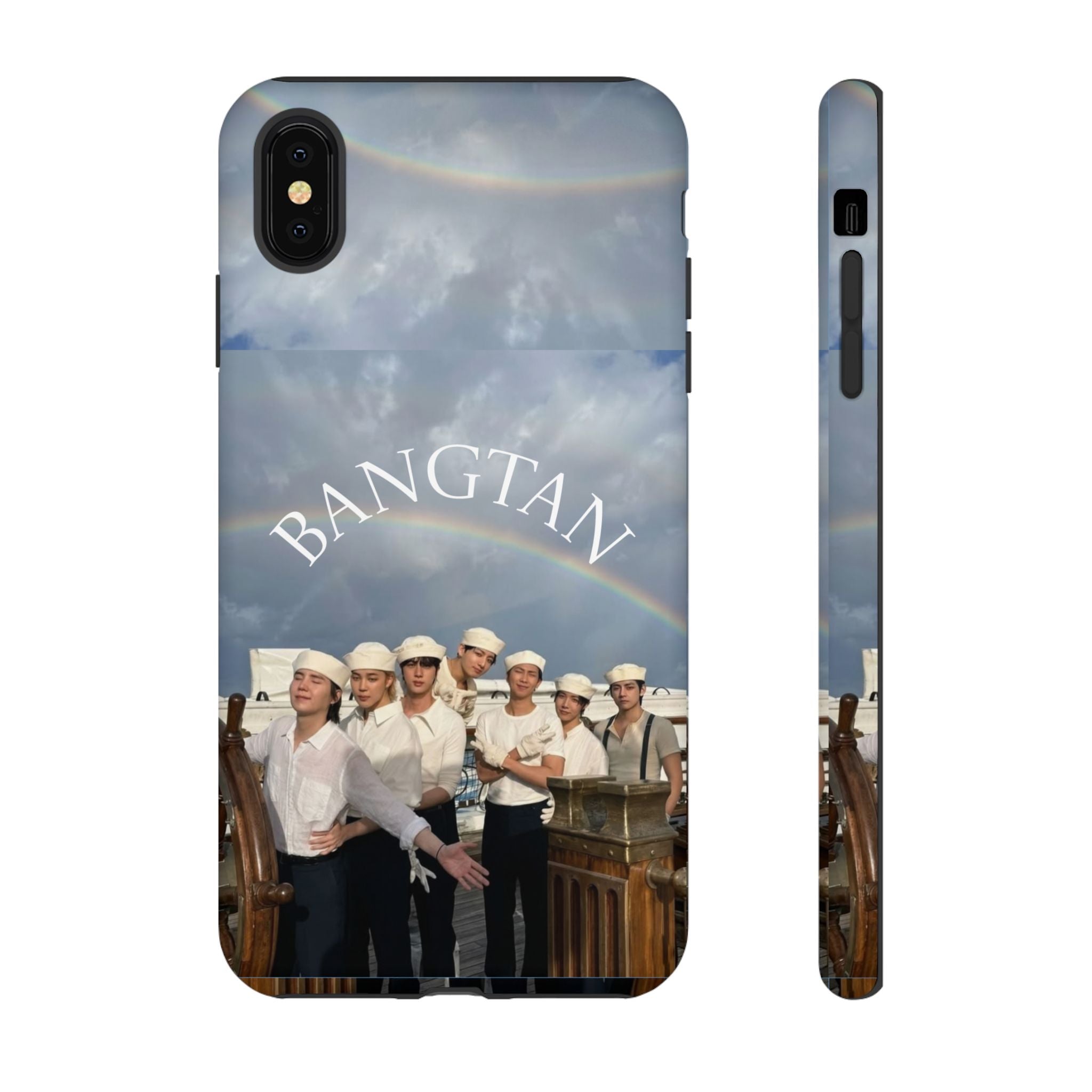 Cute Sailor BTS phone case for iPhone and Samsung featuring sailor design and BTS Arirang Sailor theme from Printify.
