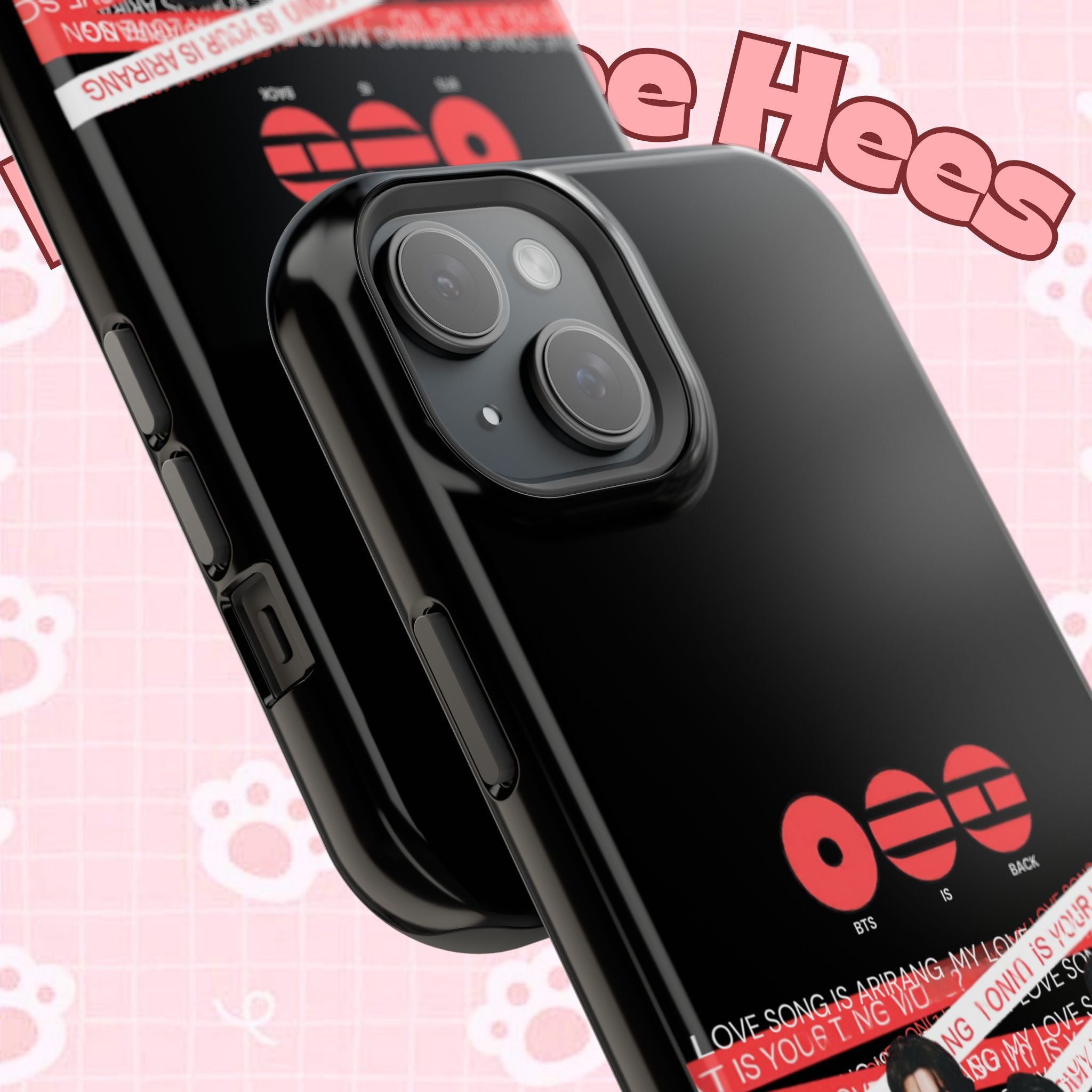 Impact-resistant phone case featuring BTS Bangtan Boys concert fanmade merch design with K-Pop band photo for stylish protection.