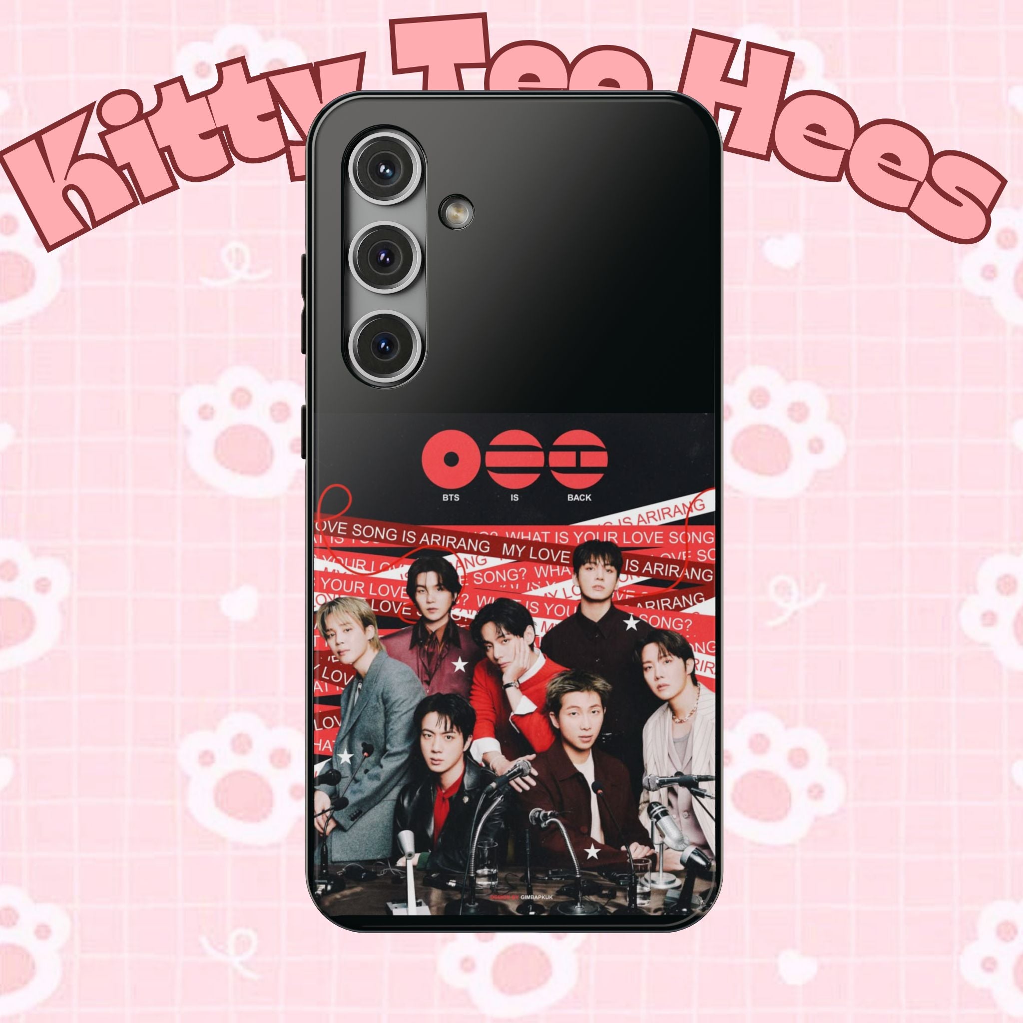 BTS Arirang phone case with Bangtan concert design, impact-resistant K-Pop band photo case for smartphones by Printify