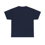 Black BTS logo T-shirt from Printify featuring a minimal Bangtan emblem on the front, casual K-pop band apparel.