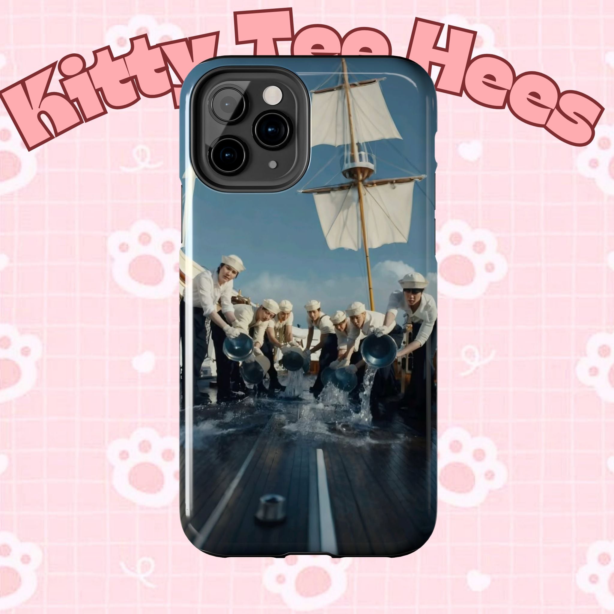 Cute Sailor BTS phone case featuring K-pop BTS Arirang design, perfect for fans and concerts, made by Printify.