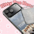 Clear impact-resistant Bangtan phone case featuring cute K-pop design, compatible with smartphones, by Printify.