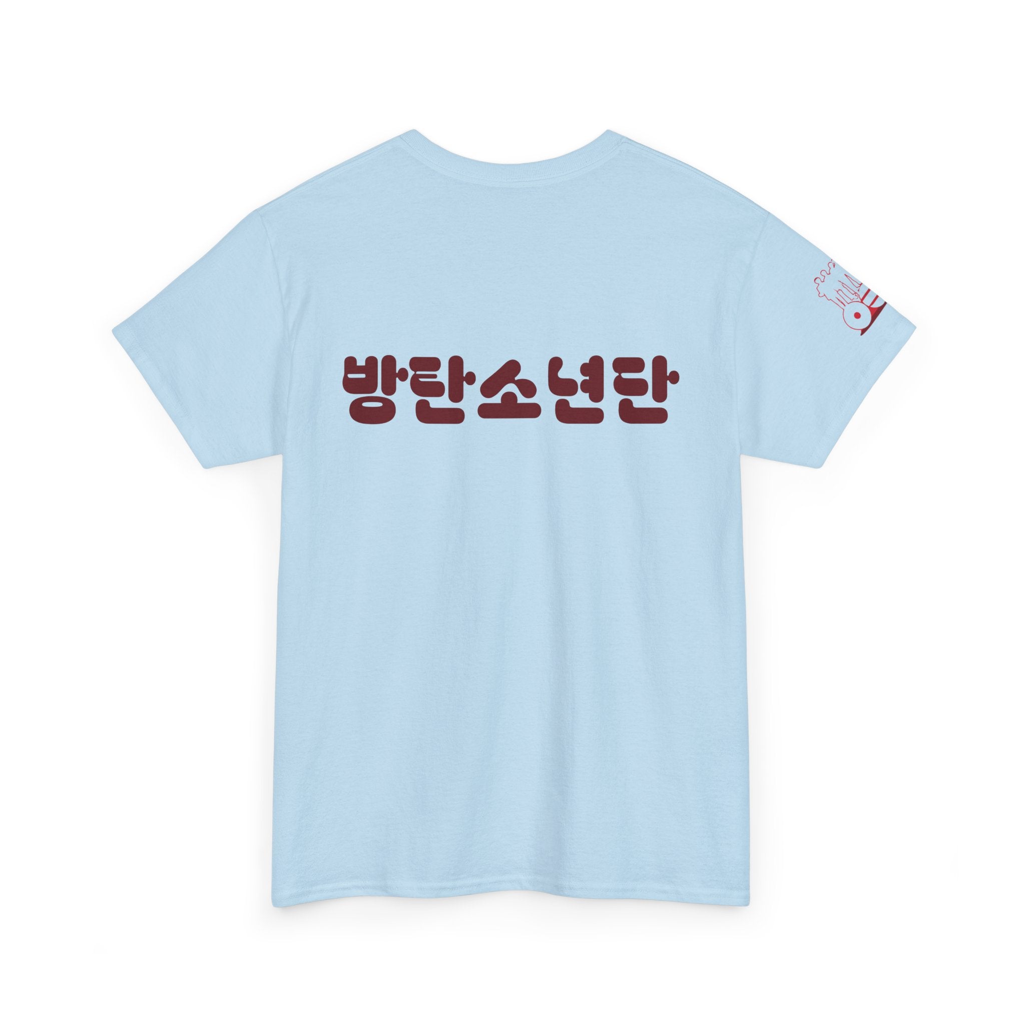 BTS Arirang Korean Hangul T-Shirt by Printify featuring BTS World Tour and 2026 comeback design, casual concert fit.