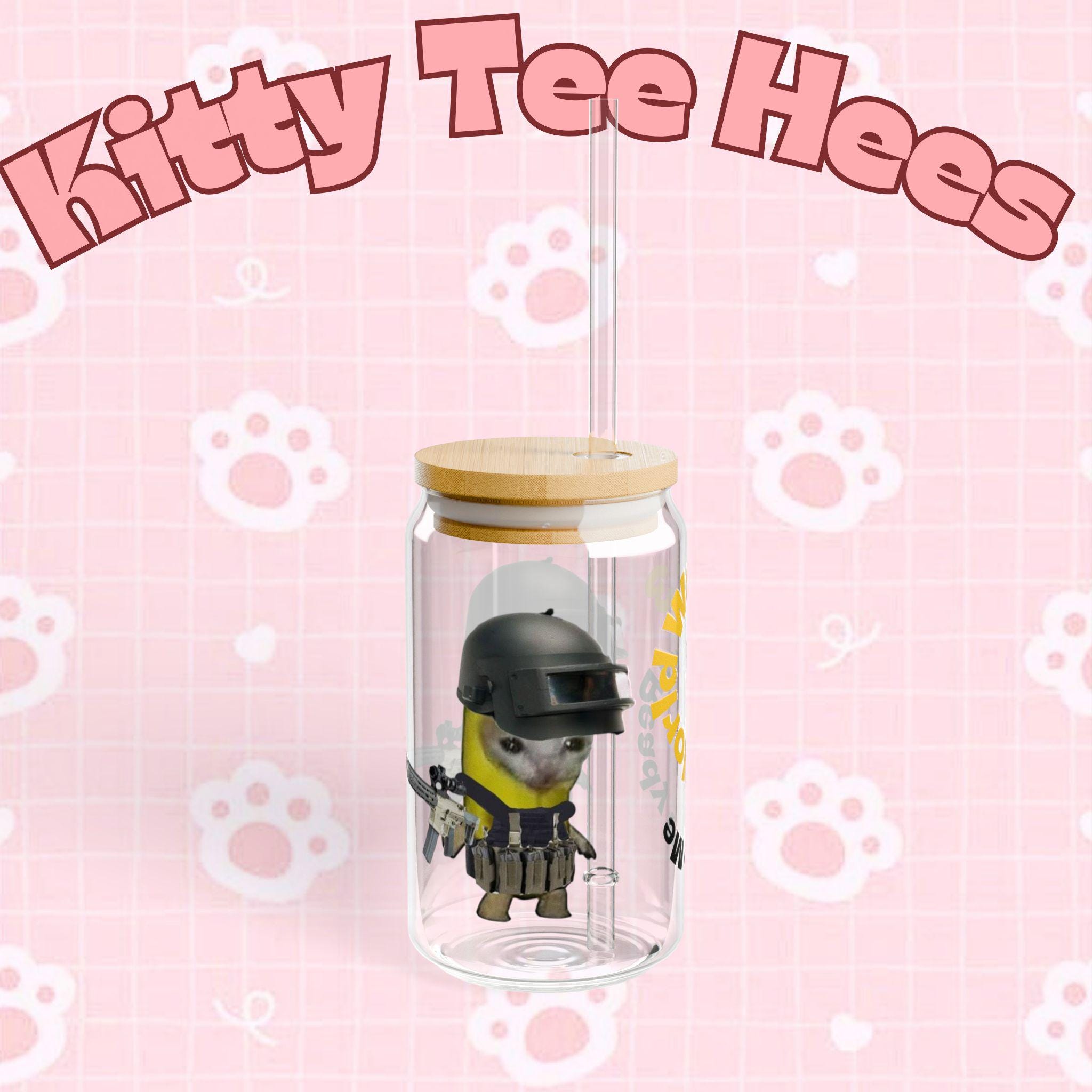 Kitty Decor Sipper Glass: Fun Drinkware for Cat Lovers - Kitty TeeHees