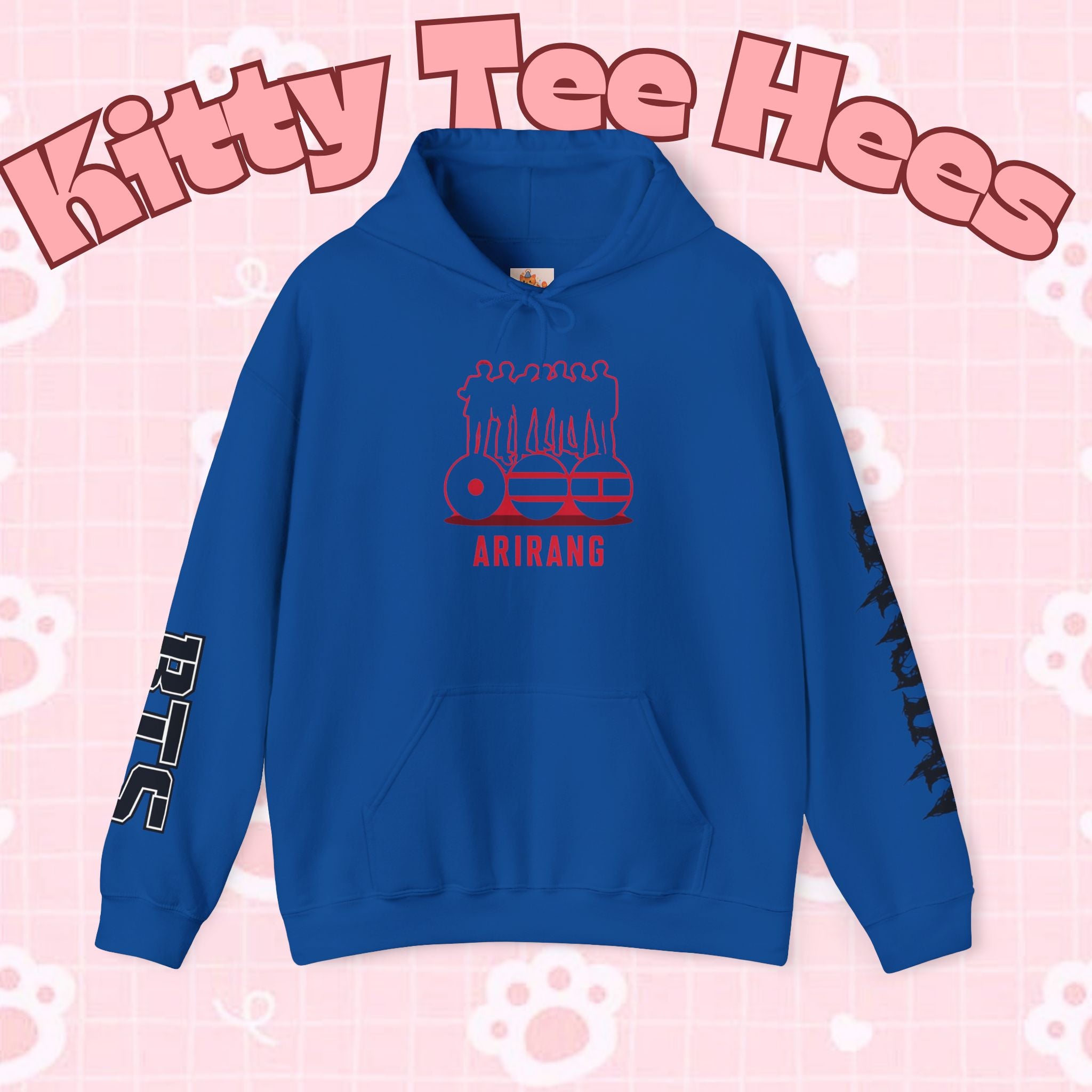 ARIRANG BTS World Tour hoodie featuring Bangtan sleeve design, casual graphic sweatshirt inspired by BTS concert tour style.