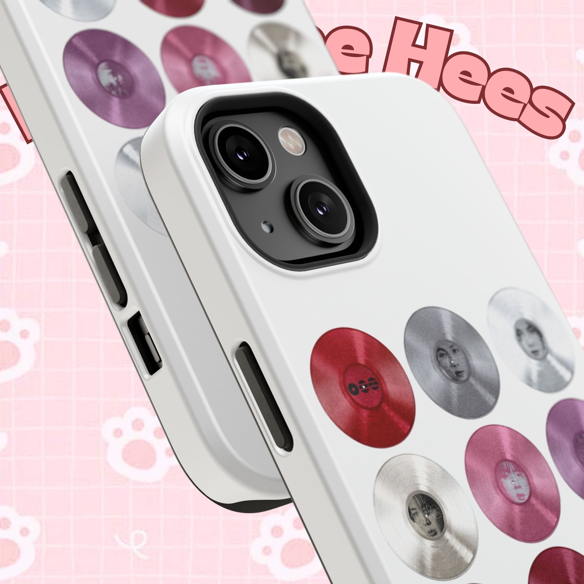 Impact-resistant Printify BTS Arirang vinyl record grid phone case featuring cool BTS fan merch design for fans.
