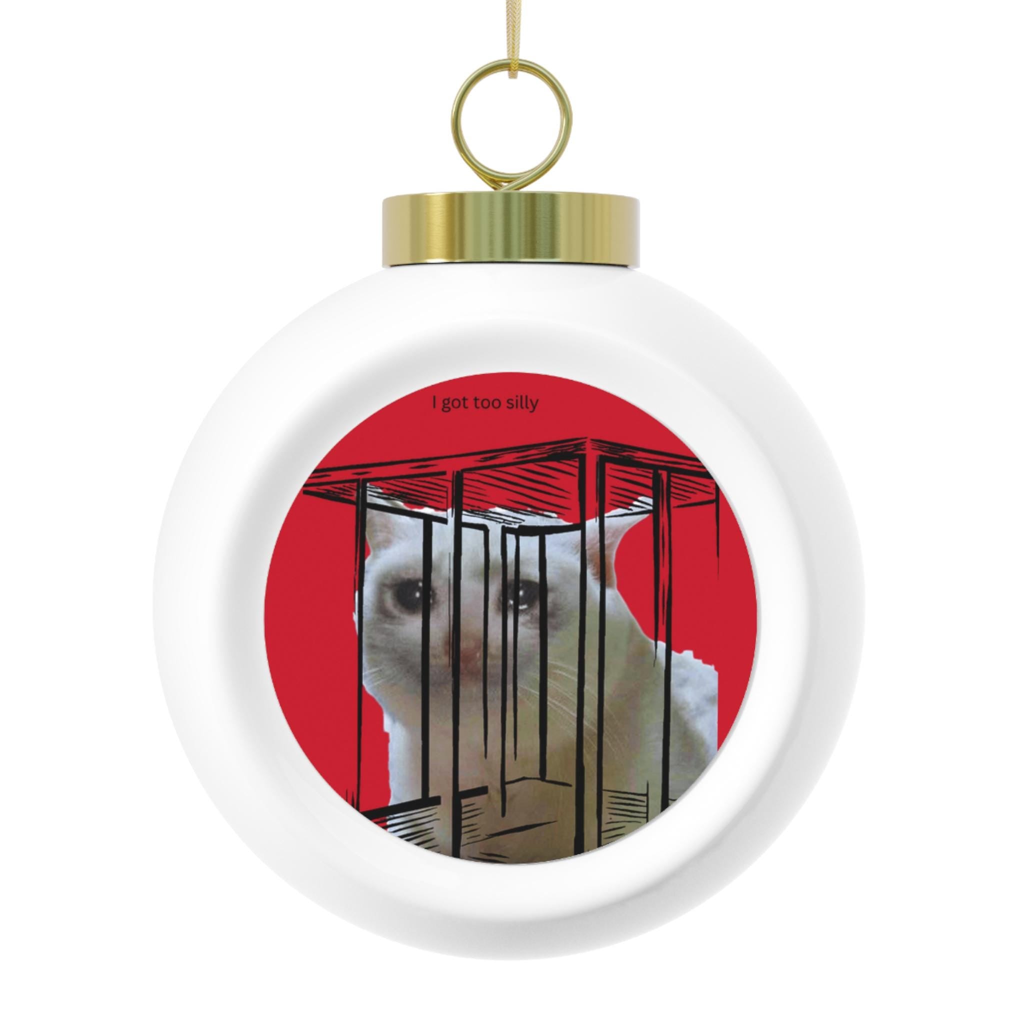 Funny Pet Photo Christmas Ball Ornament, 2025 Christmas gift - Kitty TeeHees