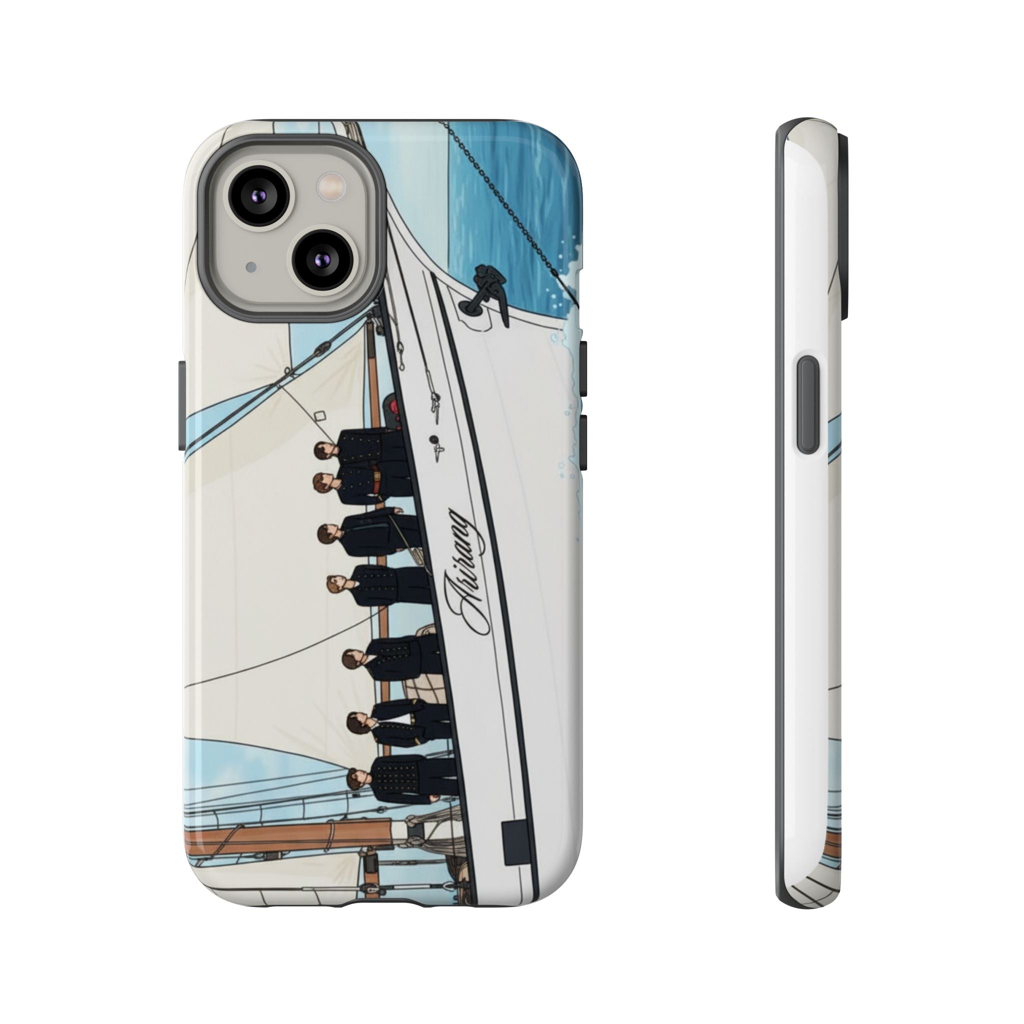 BTS Arirang swim phone case for iPhone 17 and Samsung, durable Printify concert-themed Bangtan phone case featuring BTS logo and design.