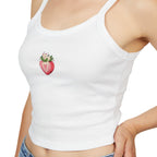 Strawberry Heart Tank Top, Comfy Spaghetti Strap, Kittyteehees Fashion - Kitty TeeHees
