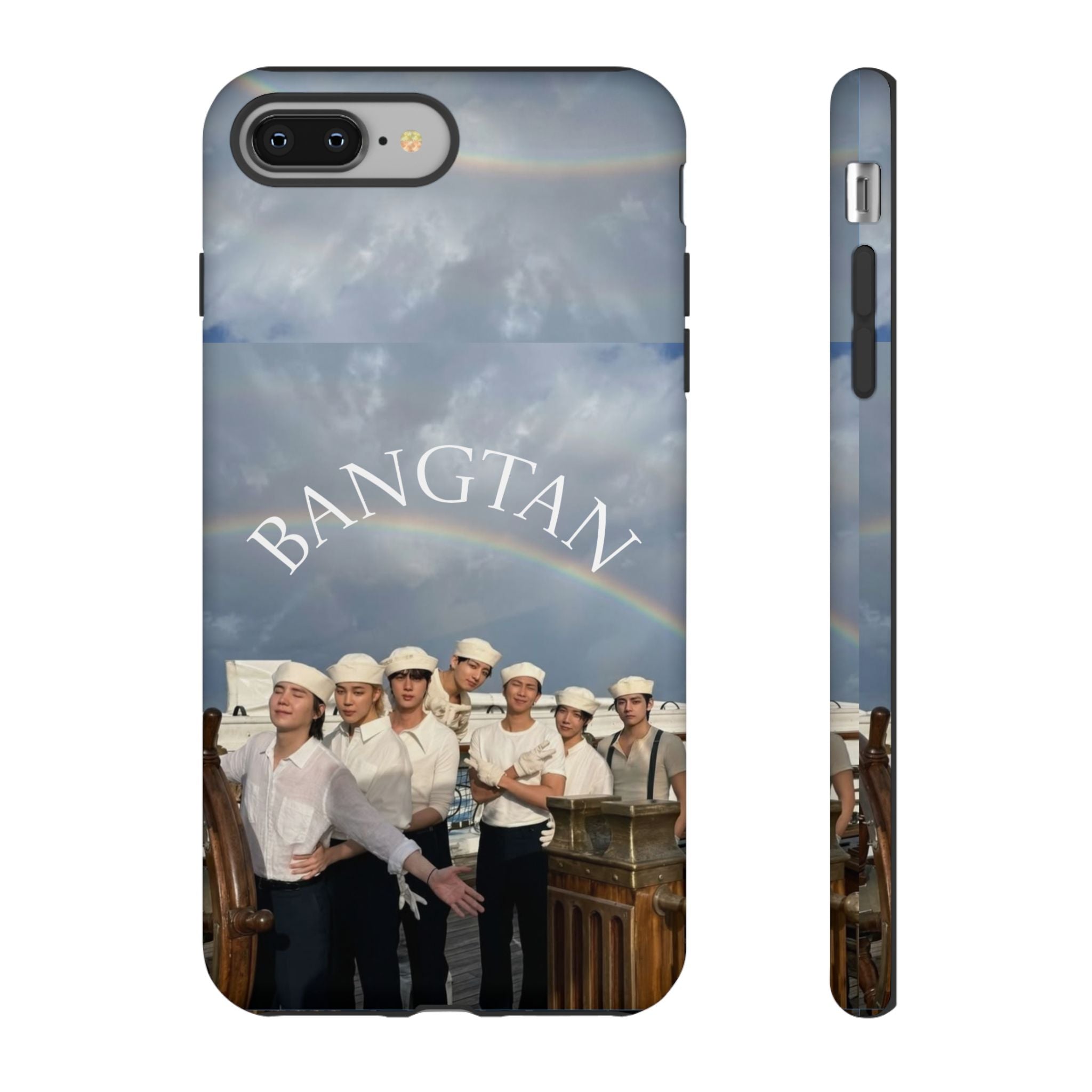 Cute Sailor BTS Swim phone case for iPhone and Samsung, featuring Bangtan Sailor design by Printify.