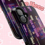 Neon Korean script phone case for iPhone and Samsung, impact-resistant BTS Bangtan Sonyeondan phone case by Printify.