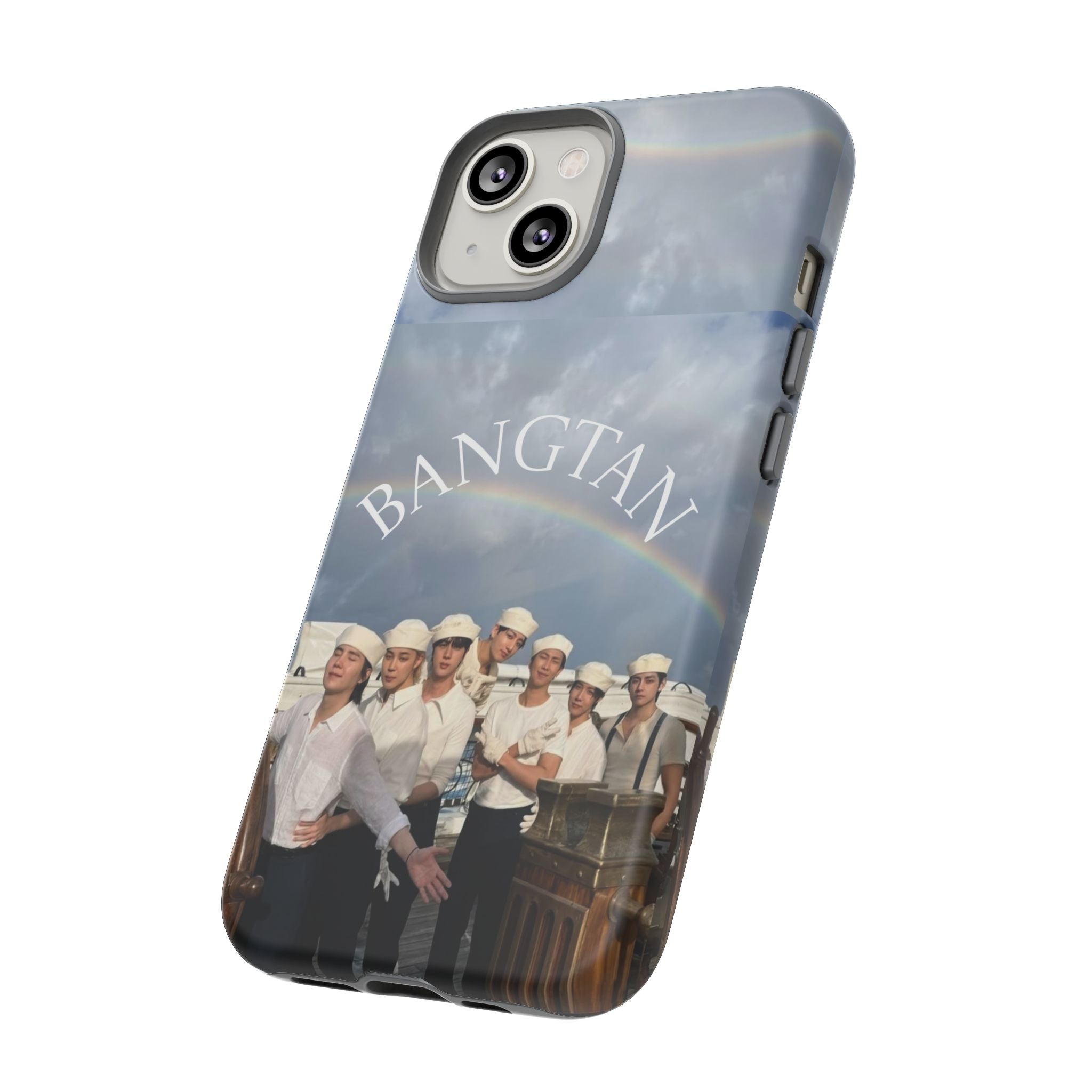 Cute Sailor BTS Swim phone case for iPhone and Samsung, featuring Bangtan Sailor Arirang design by Printify.