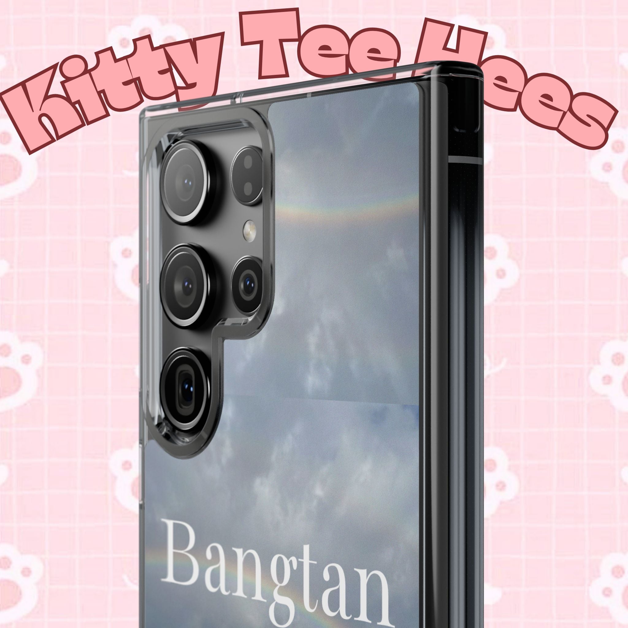 Clear impact-resistant phone case featuring Bangtan Boys K-pop design for smartphones, durable and stylish protection.
