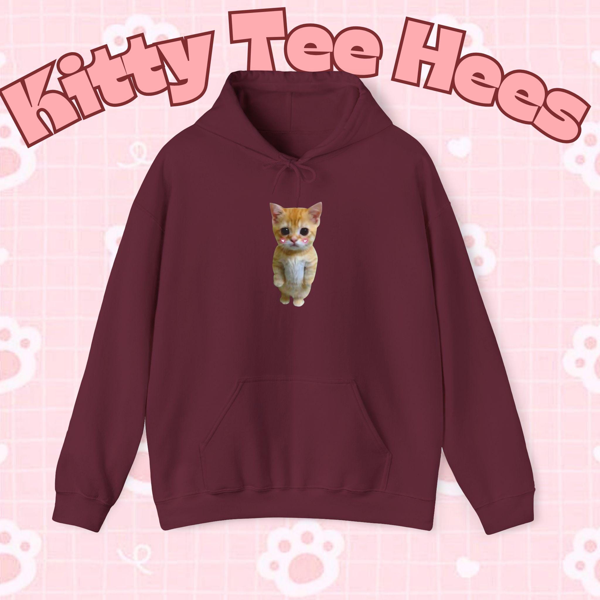 Funny Standing Cat Hoodie, Pet Lover Sweatshirt - Kitty TeeHees