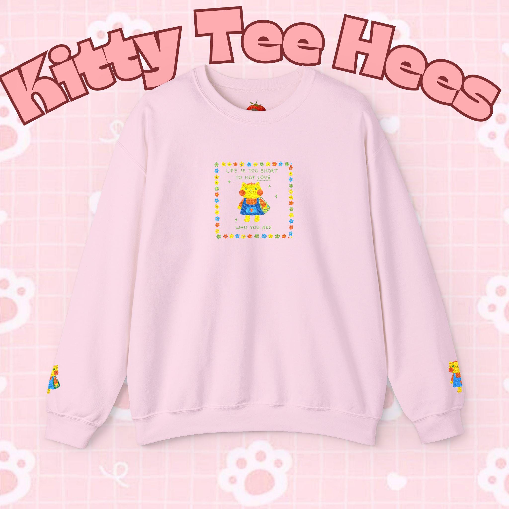 Love Who You Are Kidcore Crewneck Sweatshirt | Retro Colorful Self-Love Design - Kitty TeeHees