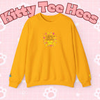 Kitty Tee Hees sweatshirt | Cute kitty illustration, pastel stars and flowers - Kitty TeeHees