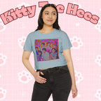 Colorful BTS kidcore T-shirt featuring Bangtan Boys group photo, women's festival crop top, vibrant K-Pop group image.