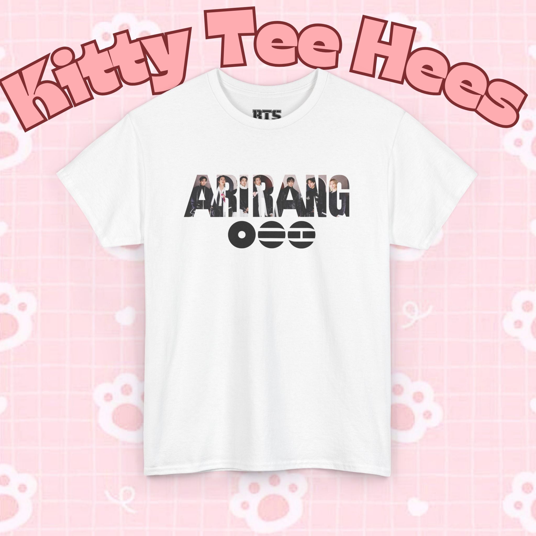 K-Pop inspired BTS concert T-shirt featuring Bangtan Boys graphic design, casual fit, and vibrant print by Printify.