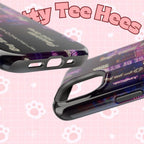 Neon Korean script phone case for iPhone and Samsung, impact-resistant BTS-themed phone case by Printify with bold design.