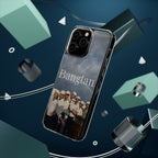 Clear impact-resistant phone case featuring cute Bangtan Boys K-pop design for smartphones.